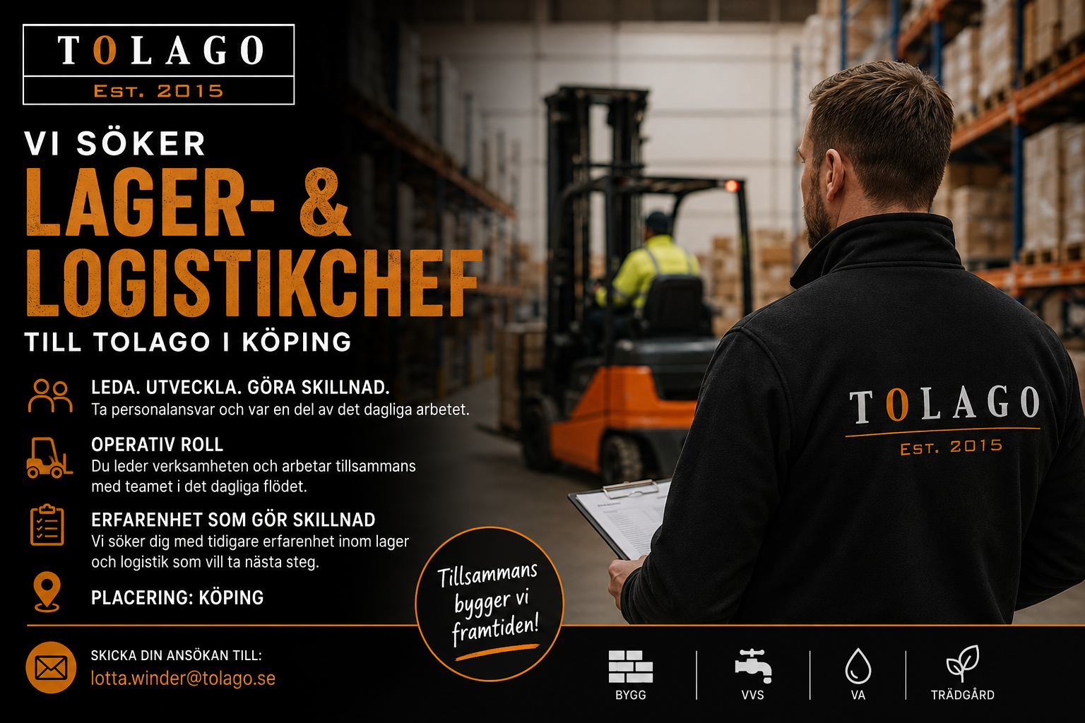 Lager- & Logistikchef sökes till Tolago AB