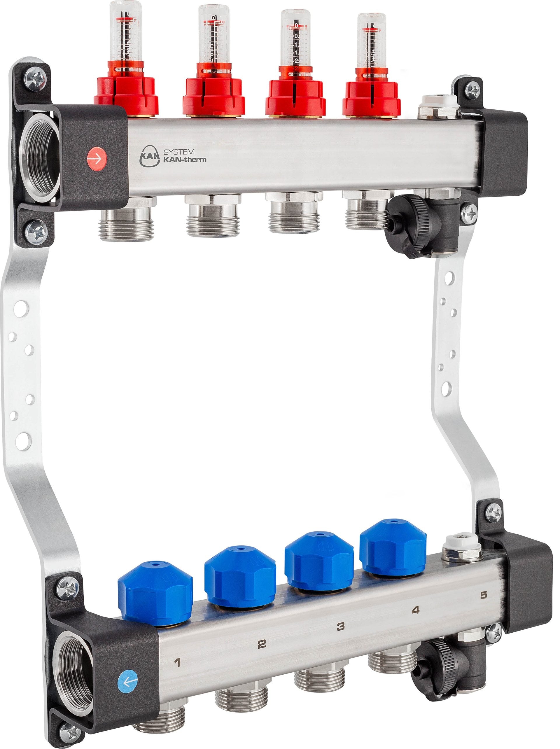 Manifold with Servomotor Valves and Flowmeters KAN-therm InoxFlow UFST MAX Series